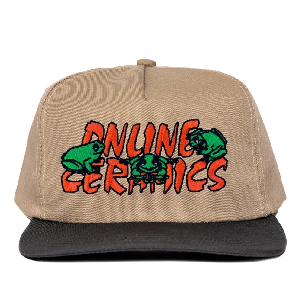 ONLINE CERAMICS Khaki Tan Frog Friends Hat/Cap NEW